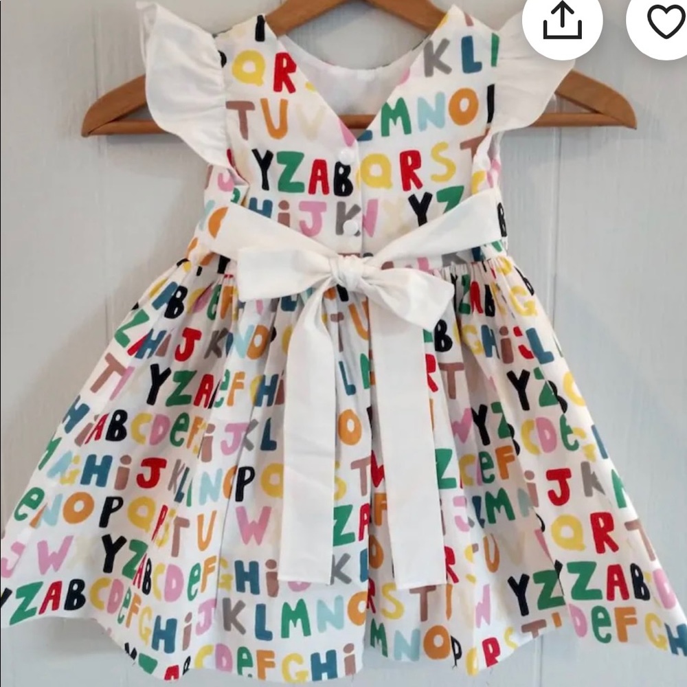 School dress girls, 1st day of school dress,kindergarten dress, alphabet dress